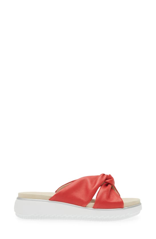 Shop Paul Green Tiki Platform Slide Sandal In Red Leather