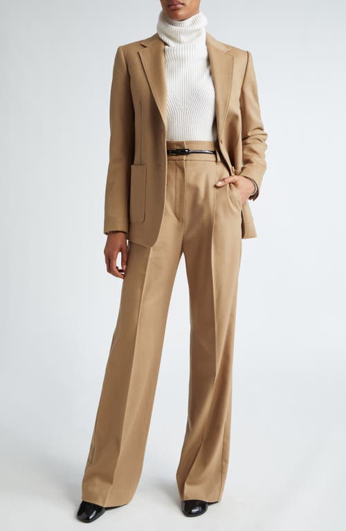 Shop Max Mara Studio Clan Wool Jacket In Camel