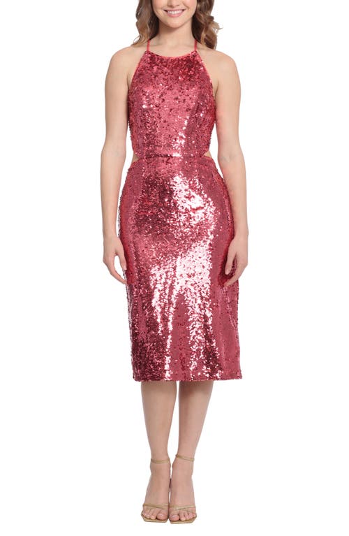 DONNA MORGAN FOR MAGGY Sequin Cutout Cocktail Dress in Dubarry