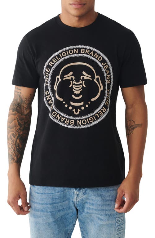 True Religion Brand Jeans Buddha Face Graphic Tee in Jet Black