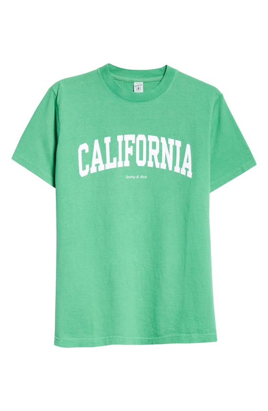 Shop Sporty And Rich Sporty & Rich California Cotton Graphic T-shirt In Verde