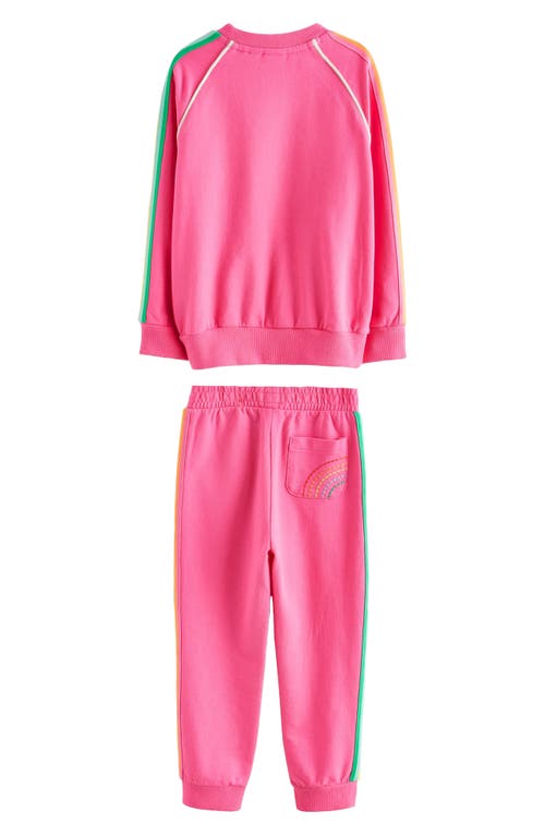 Shop Little Bird Kids' Side Stripe Cotton Sweatshirt & Joggers Set In Pink