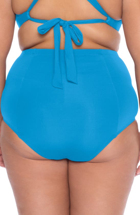 Shop Becca High Waist Bikini Bottoms In Adriatic Blue