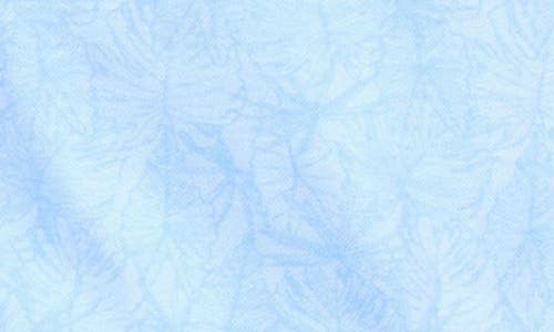 Tailorbyrd Tonal Tropical Print Micro Pique Pullover In Light Blue