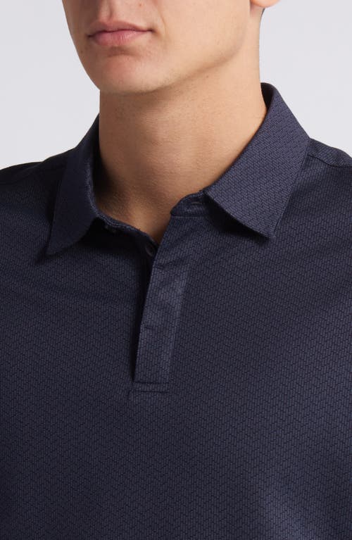 Shop Robert Barakett Lomond Cotton Blend Jacquard Polo In Navy