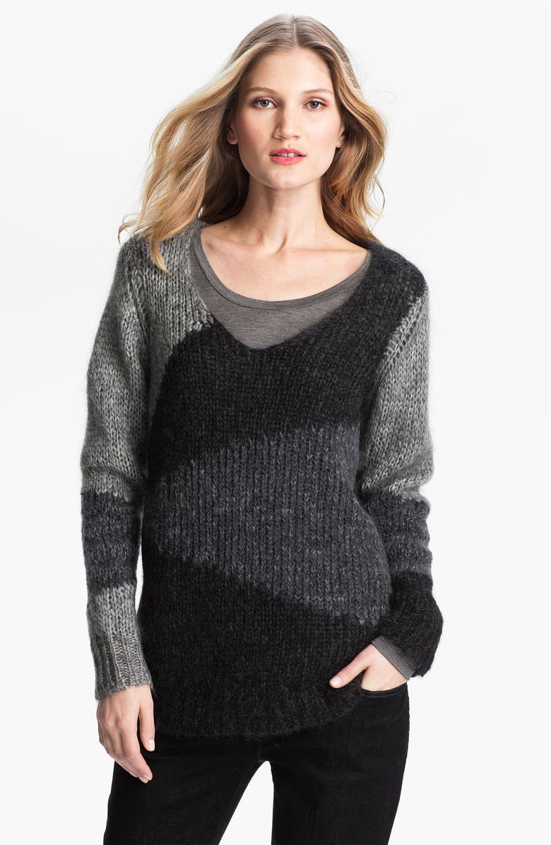 Eileen Fisher Colorblock Mohair Blend Tunic | Nordstrom