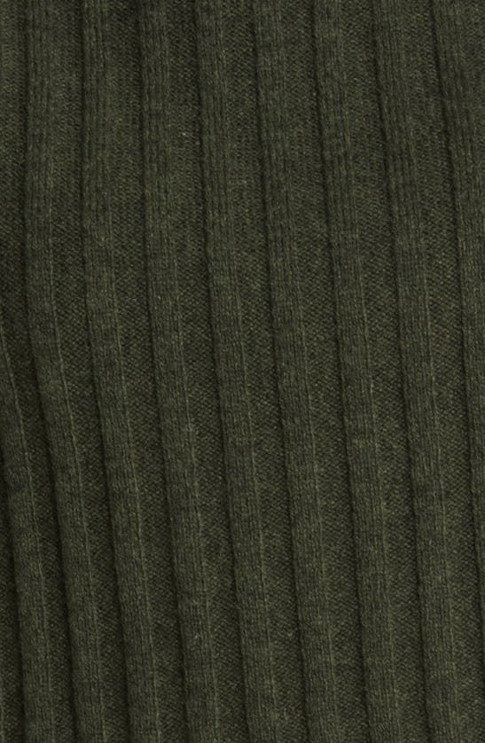 Madewell Mock Neck Crop Sweater In Heather Dark Forest