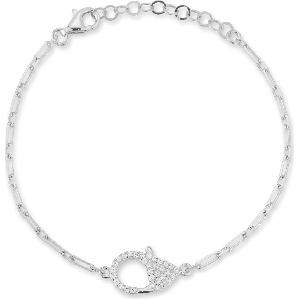 Sphera Milano Cz Clasp Chain Bracelet In Silver