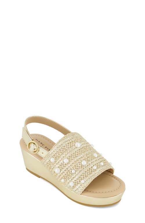 Marc Fisher Kids' Marren Slingback Wedge Sandal in Champagne 