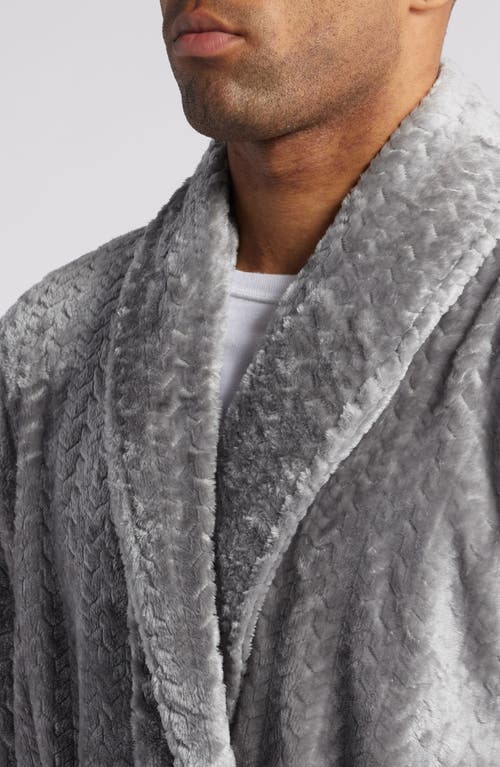 Shop Daniel Buchler Mosaic Texture Fleece Robe In Grey