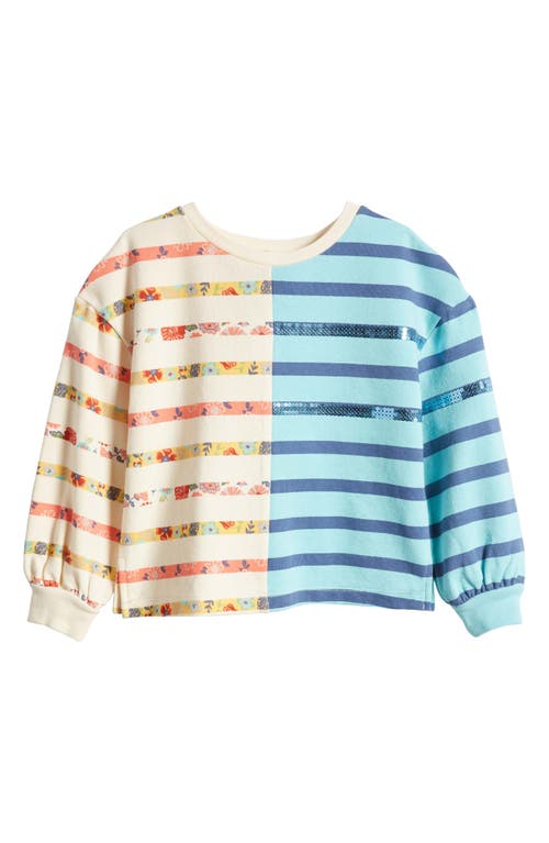 Peek Aren'T You Curious Kids' Stripe Colorblock Cotton Sweatshirt
