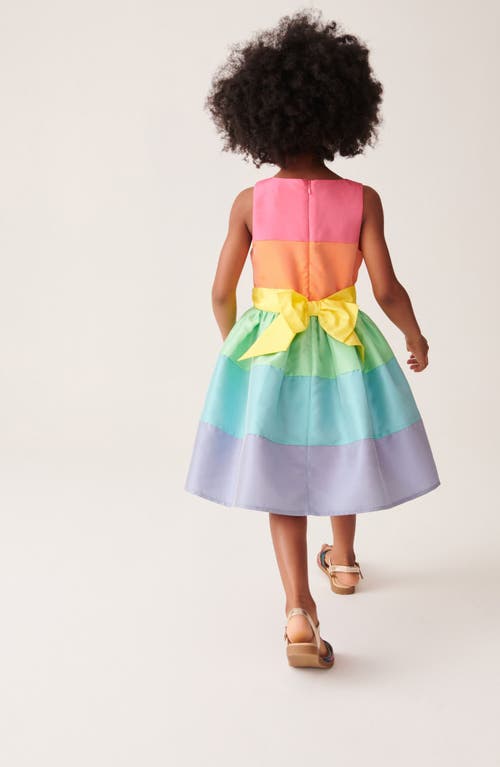 Shop Little Bird Kids' Rainbow Pastel Party Dress In Pink Multi