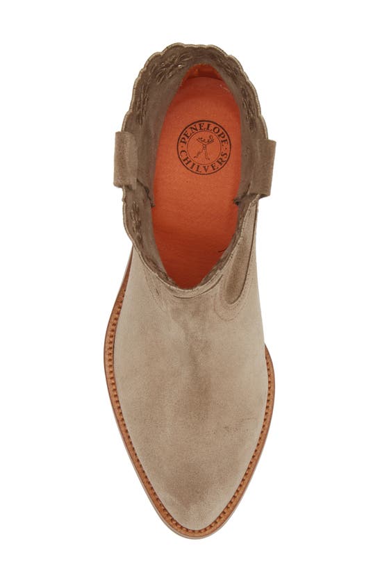 Shop Penelope Chilvers Cali Broderie Western Bootie In Sand