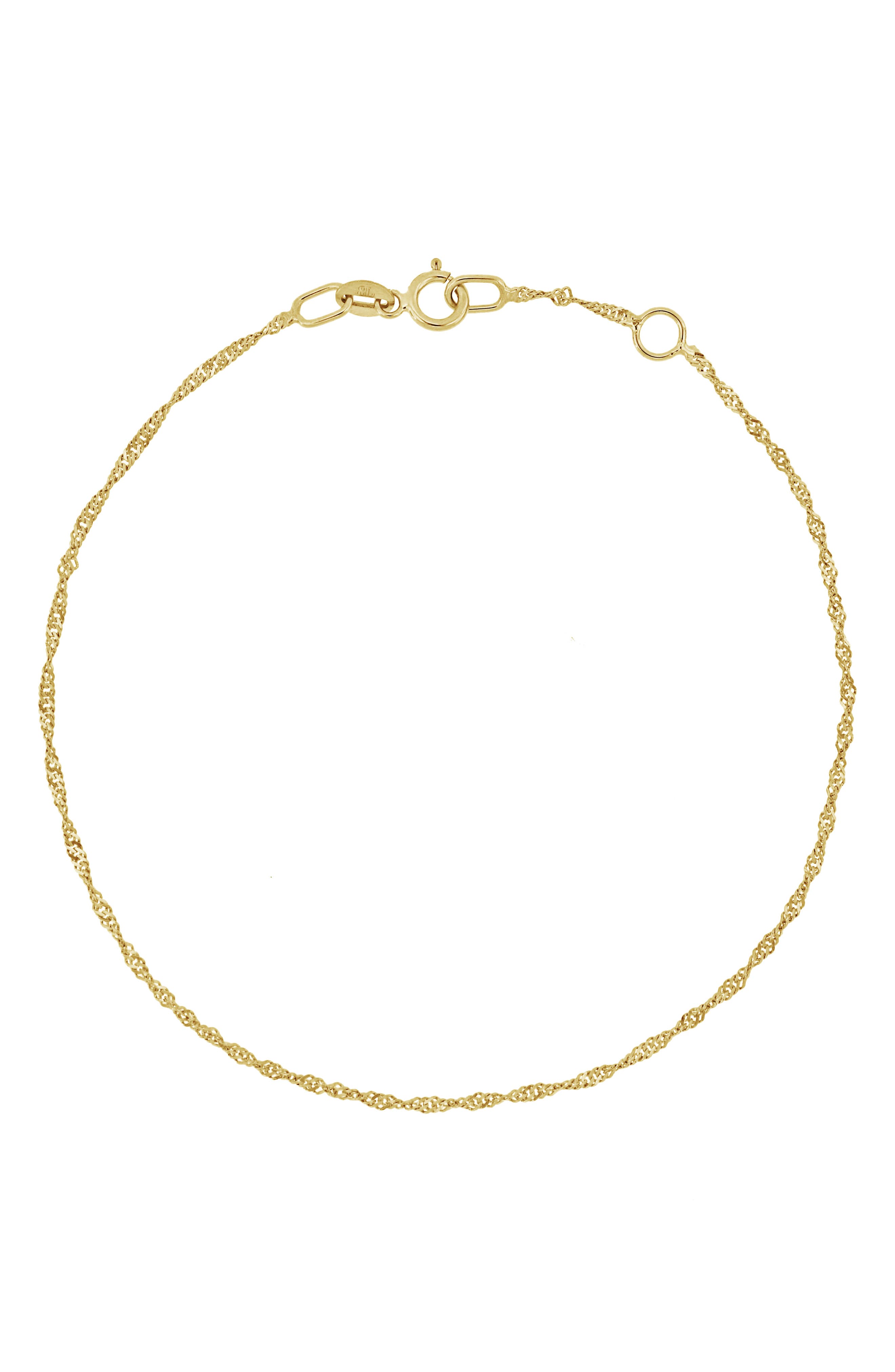 14k gold herringbone anklet