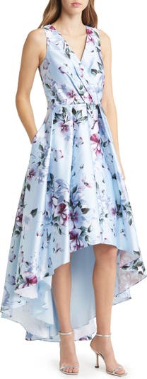 White floral outlet high low dress