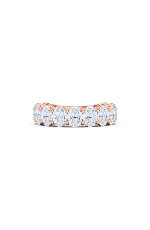 Shop Hautecarat 3/4 Oval Cut Lab Created Diamond Eternity Ring In Rose Gold