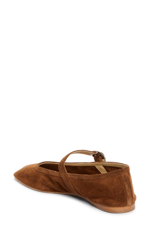 Le Monde Beryl Suede Mary Jane Flat In Dark Cinnamon