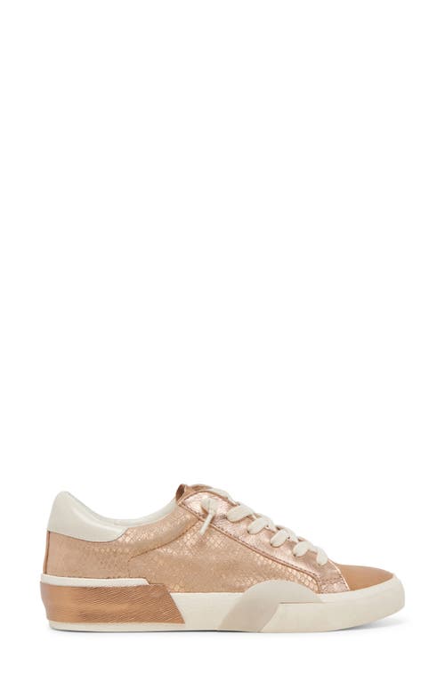 Dolce Vita Zina Sneaker In Bronze Embossed Leather