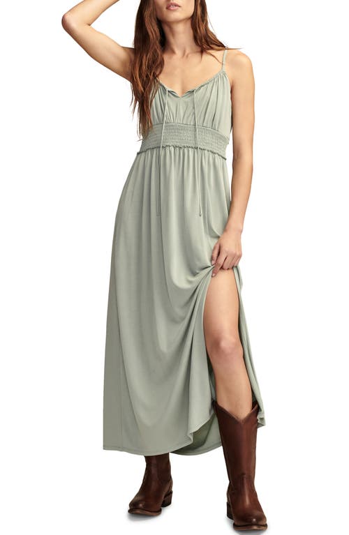 Lucky Brand Sandwash Smocked Dress Chinois Green at Nordstrom,