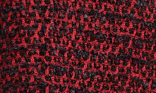 Misook Relaxed Fit Two-tone Eyelash Knit Poncho In Rouge/black