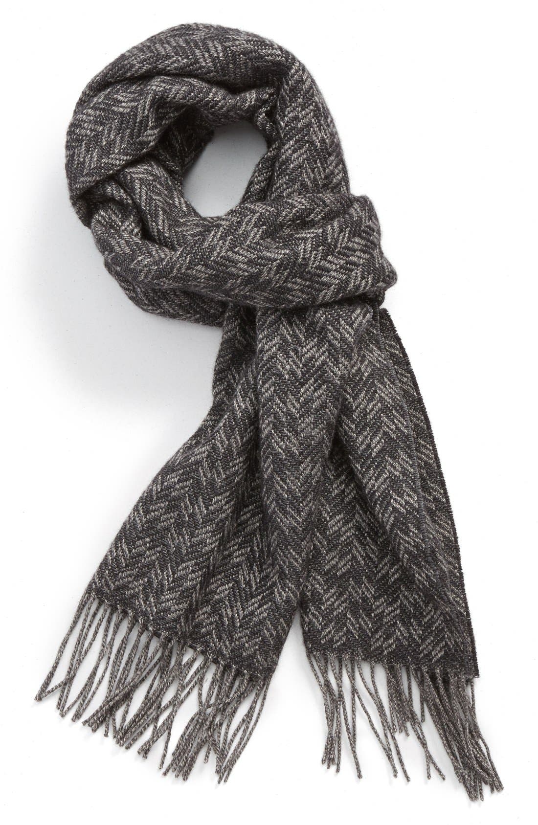 Canali Herringbone Silk & Cashmere Scarf Nordstrom