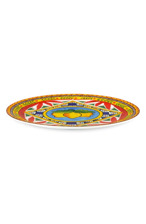 Shop Dolce & Gabbana Dolce&gabbana Carretto Lemon Porcelain Charger Plate In Blue