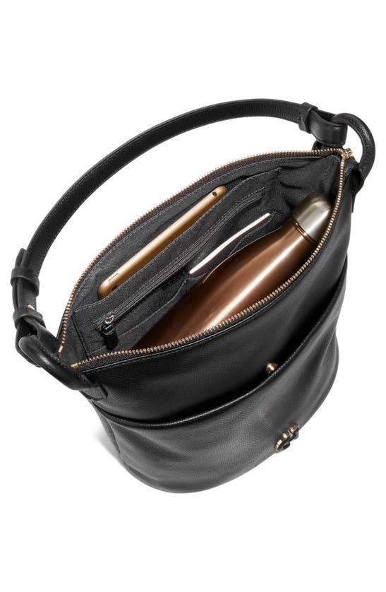 Shop Cole Haan Essential Soft Leather Bucket Bag In Black