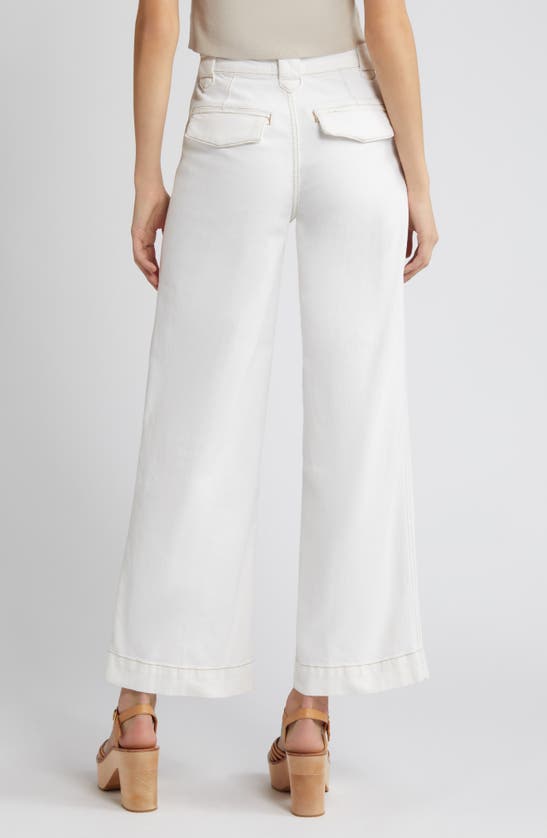 Shop Frame Relaxed Wide Leg Utility Jeans In Au Natural Clean