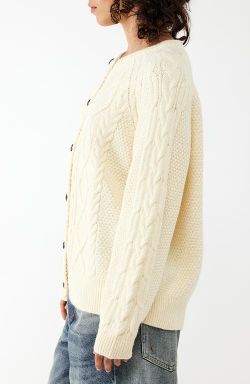 Shop Bdg Urban Outfitters Cable Cardigan In Cream