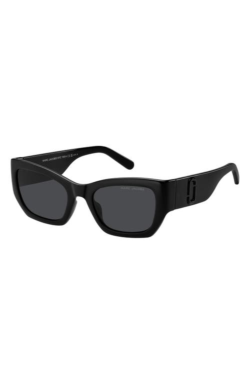 Shop Marc Jacobs 53mm Cat Eye Sunglasses In Black/grey