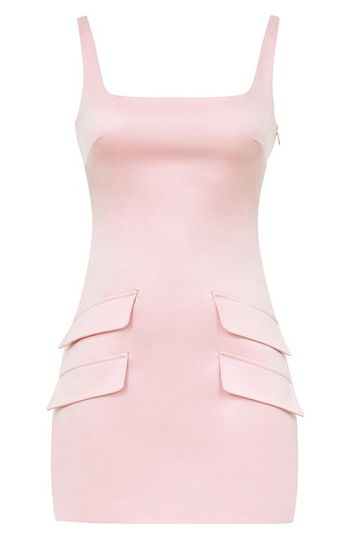 House Of Cb Cosette Sleeveless Satin Cocktail Minidress In Rose Shadow