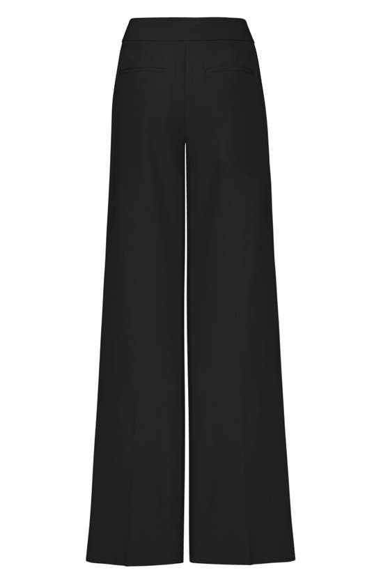 Milly Nash High Waist Cady Wide Leg Pants In Black