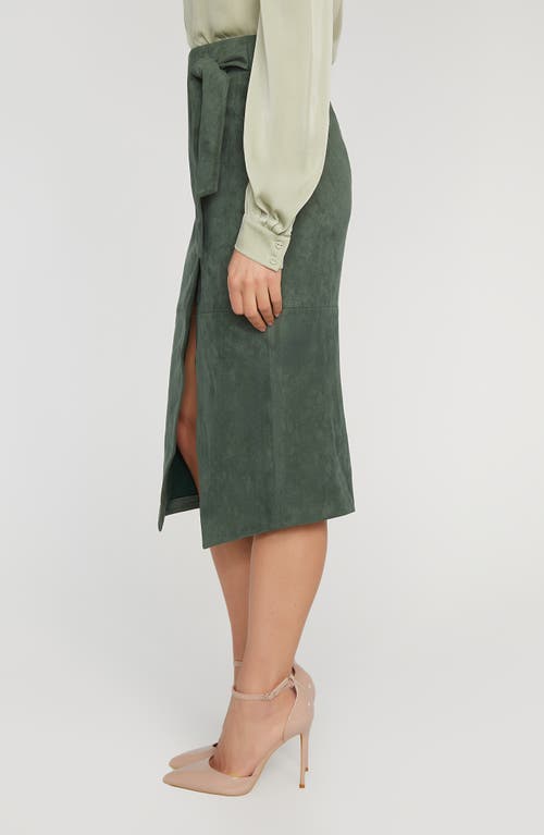 Elie Tahari The Danica Faux Suede Skirt In Juniper