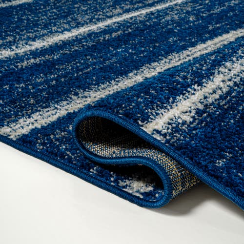 Jonathan Y Williamsburg Minimalist Stripe Area Rug In Navy/cream