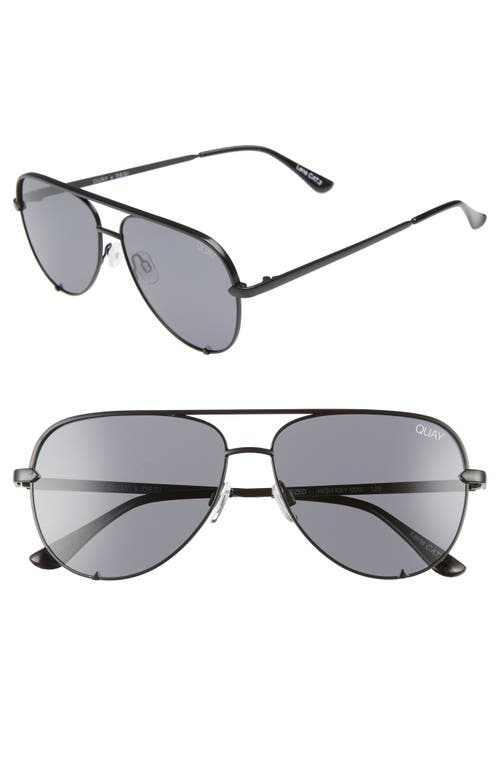High Key Mini 51mm Aviator Sunglasses in Black/Smoke Polarized