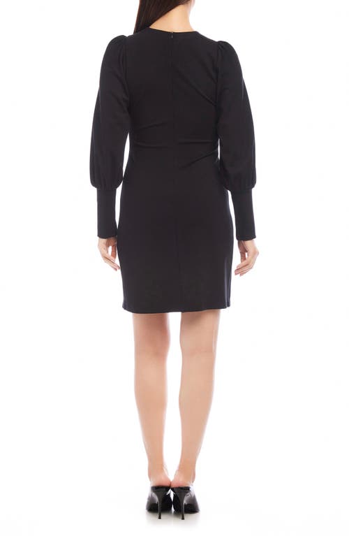 Shop Karen Kane Long Sleeve Ponte Shift Dress In Black