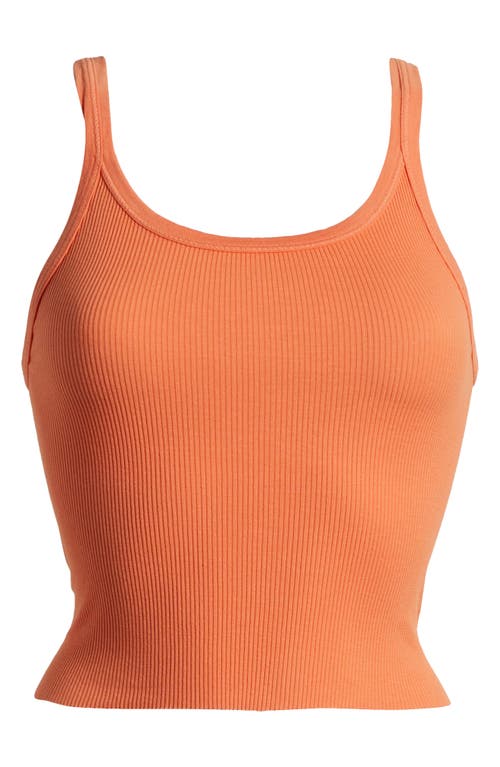 Shop Re/done Rib Crop Tank In Cantaloupe