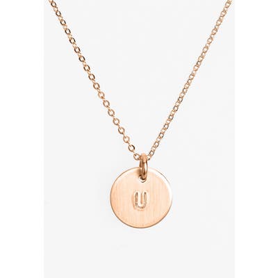 Nashelle 14K-Rose Gold Fill Initial Mini Disc Necklace