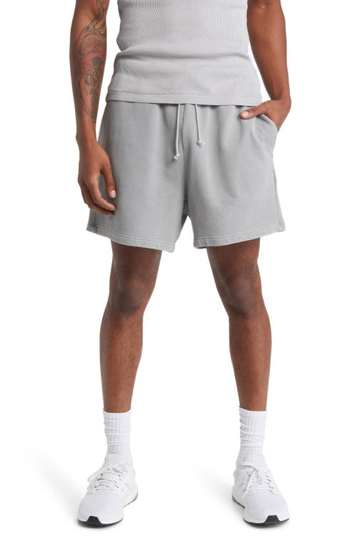 Core Organic Cotton Brushed Terry Sweat Shorts in Vintage Steel