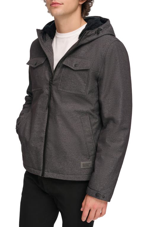 Levi's® Softshell Hooded Jacket With Faux Fur Lining In Graphite