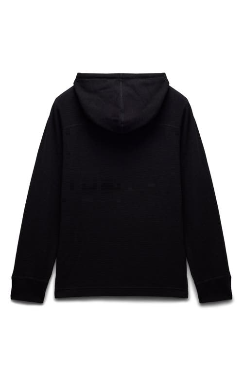 Shop Reigning Champ Lightweight Cotton Blend Waffle Hoodie In Black