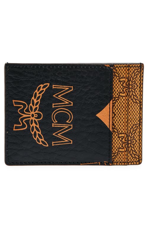 Shop Mcm Mini Aren Visetos Coated Canvas Card Case In Black