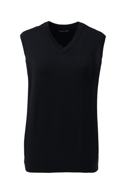 Lands' End School Uniform Cotton Modal Fine Gauge Sweater Vest In Black