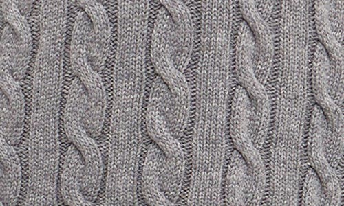 English Factory Mixed Media Cable Stitch Long Sleeve Sweater Dress In Grey/oxford Blue