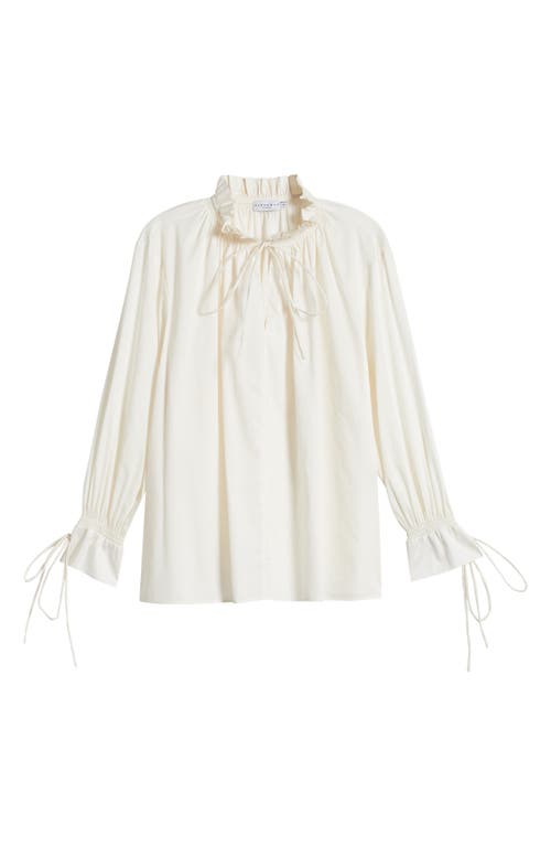 Shop Harshman Audrey Tie Detail Cotton Pullover Top In Ivory