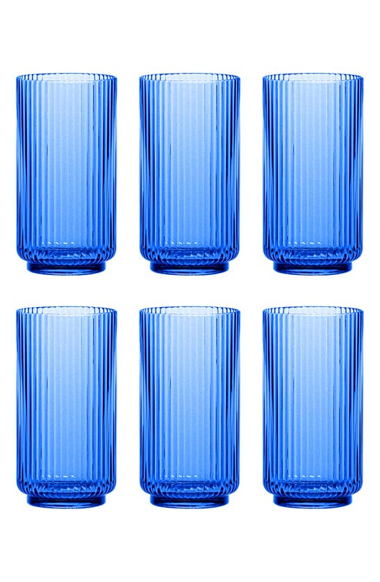 Tarhong Set Of 6 Shatterproof Mesa Jumbo Drinking Glasses In Blue
