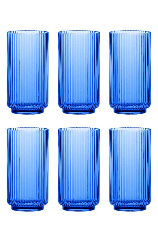 Tarhong Mesa Jumbo Cobalt Glasses, Set Of 6 In Blue