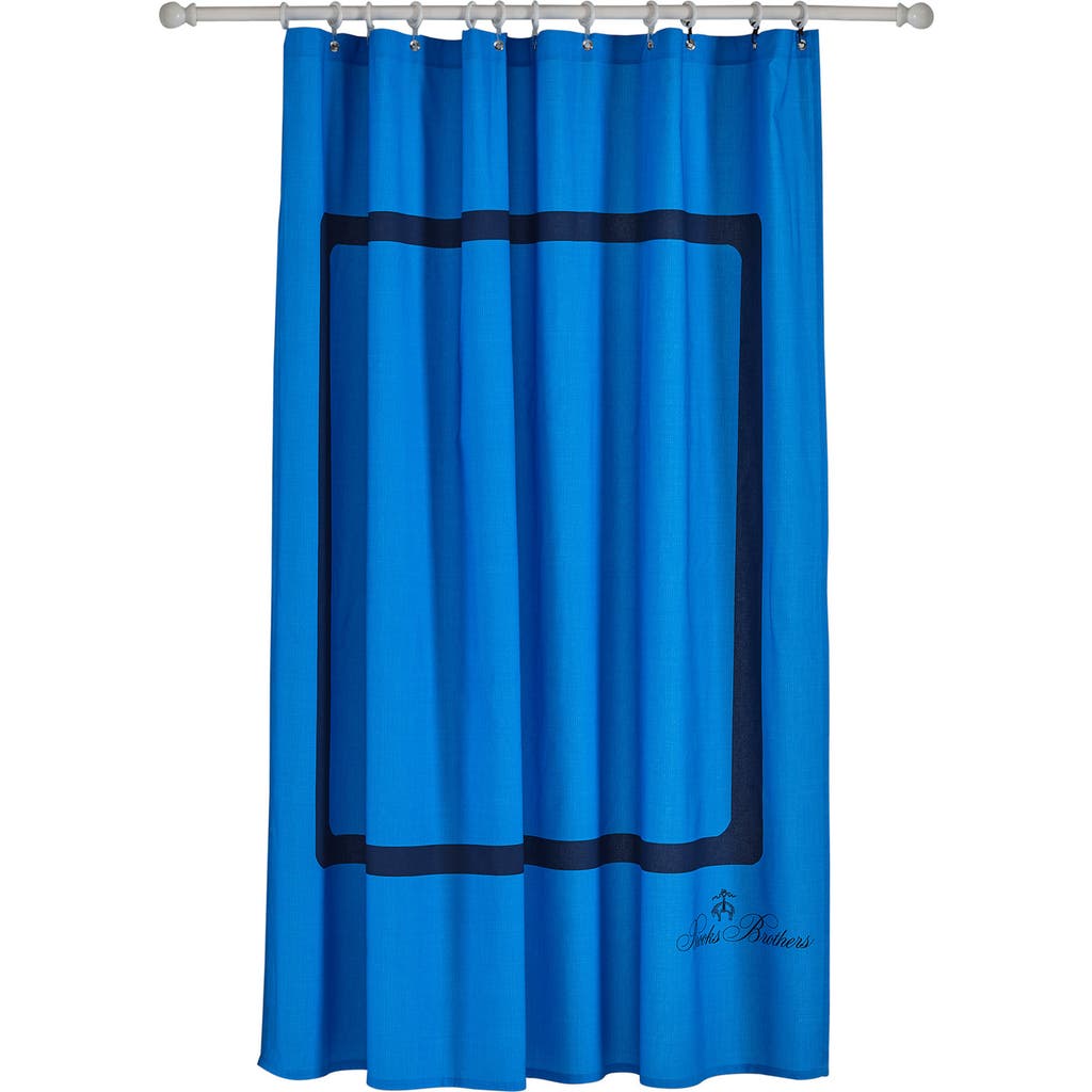 Brooks Brothers Contrast Frame Shower Curtain In Royal Blue