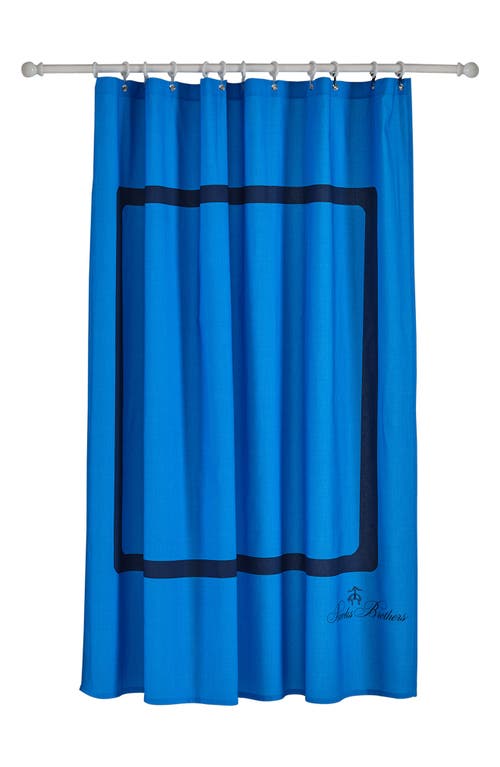 Brooks Brothers Contrast Frame Shower Curtain In Royal Blue