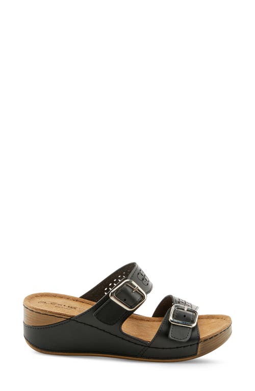 Flexus By Spring Step Thrume Wedge Slide Sandal In Black
